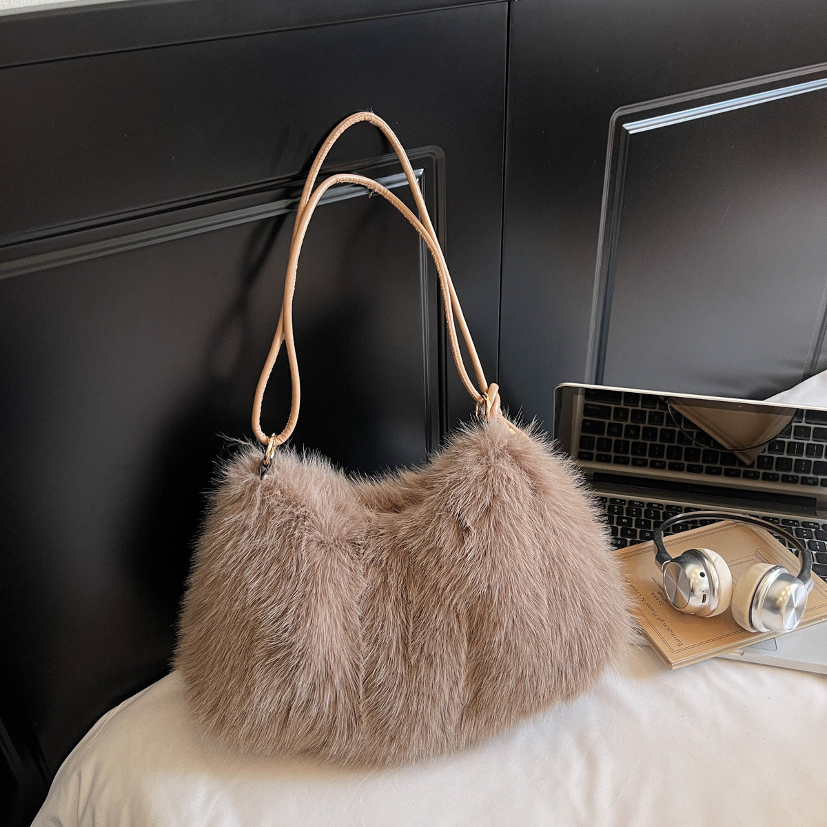 Fuzzy Flair Shoulder Bag