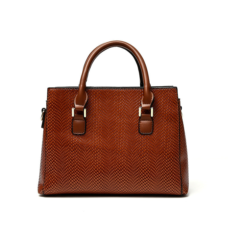 Crocodile Pattern Embossed Large Capacity Handbag