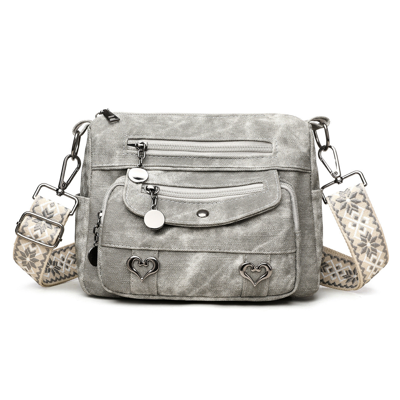 Retro Style Vintage Multi Pocket Shoulder Bag