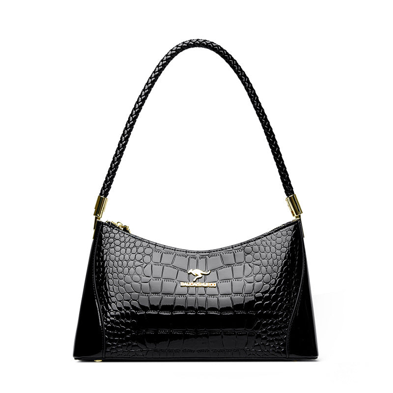 Croc Luxe Embossed Shoulder Bag