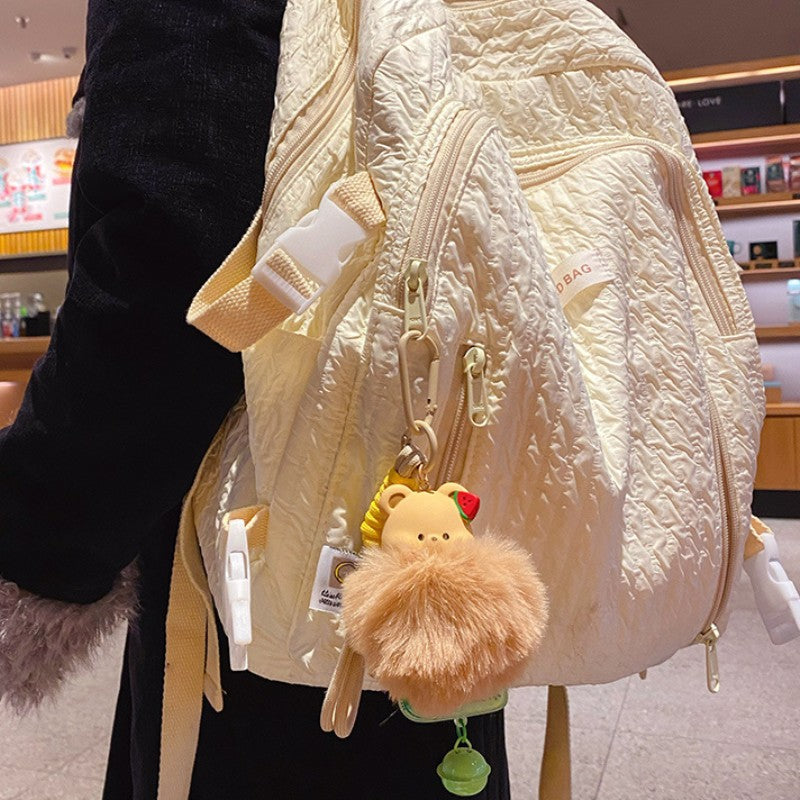 Fluffy Bear and Bunny Pom Pom Plush Bag Charm
