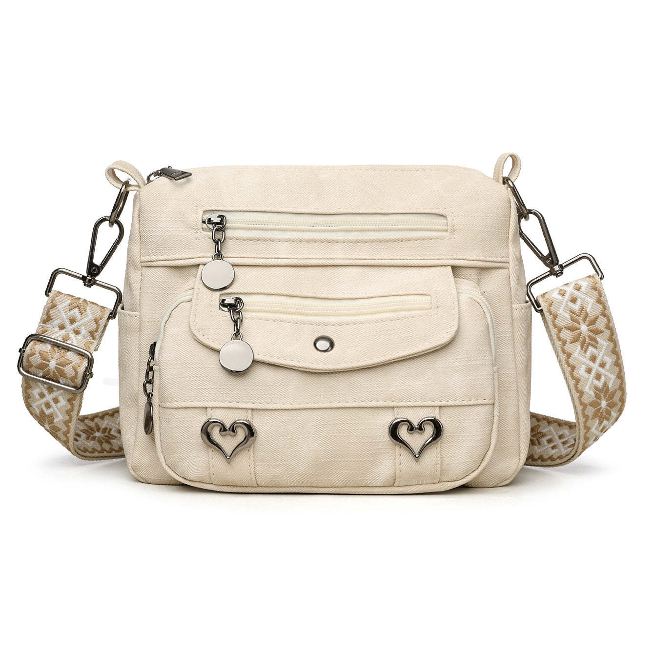 Retro Style Vintage Multi Pocket Shoulder Bag