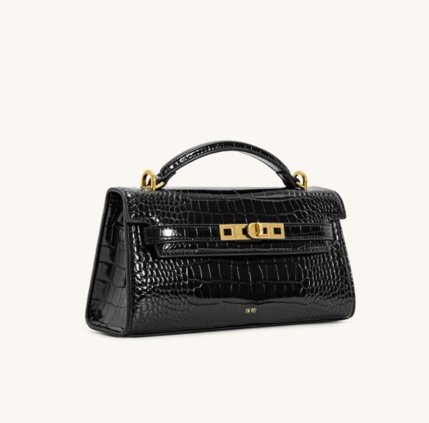 Luxury Crocodile Pattern Genuine Leather Kelly Handbag