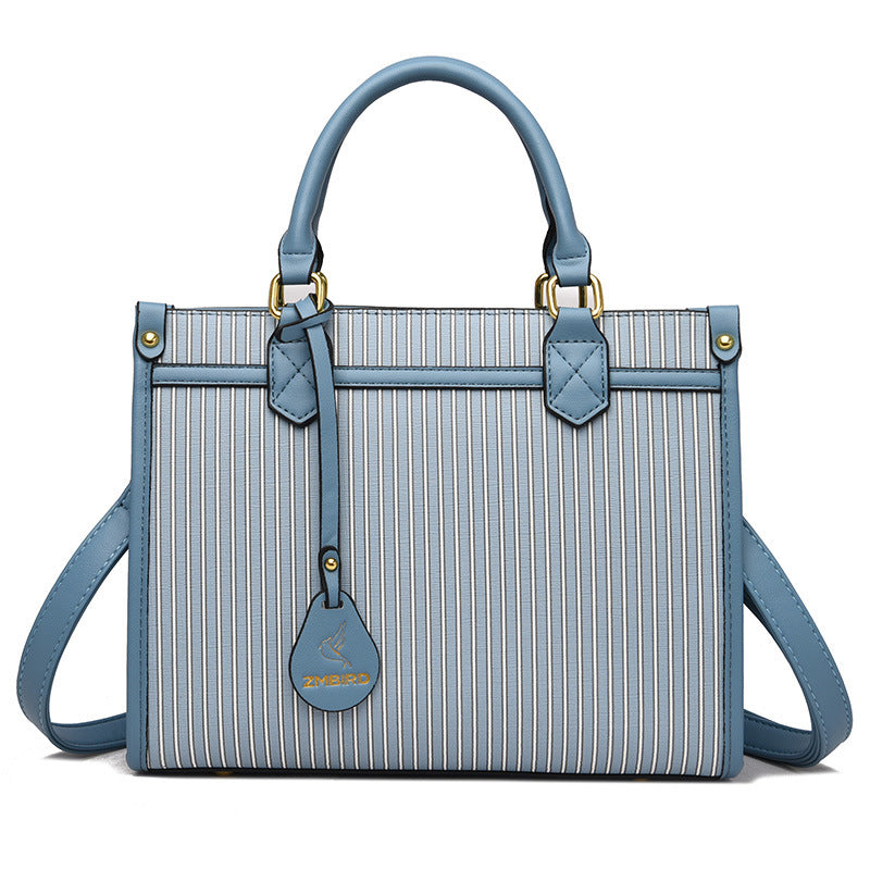 Urban Edge Striped Structured Women's Fashion Handbag