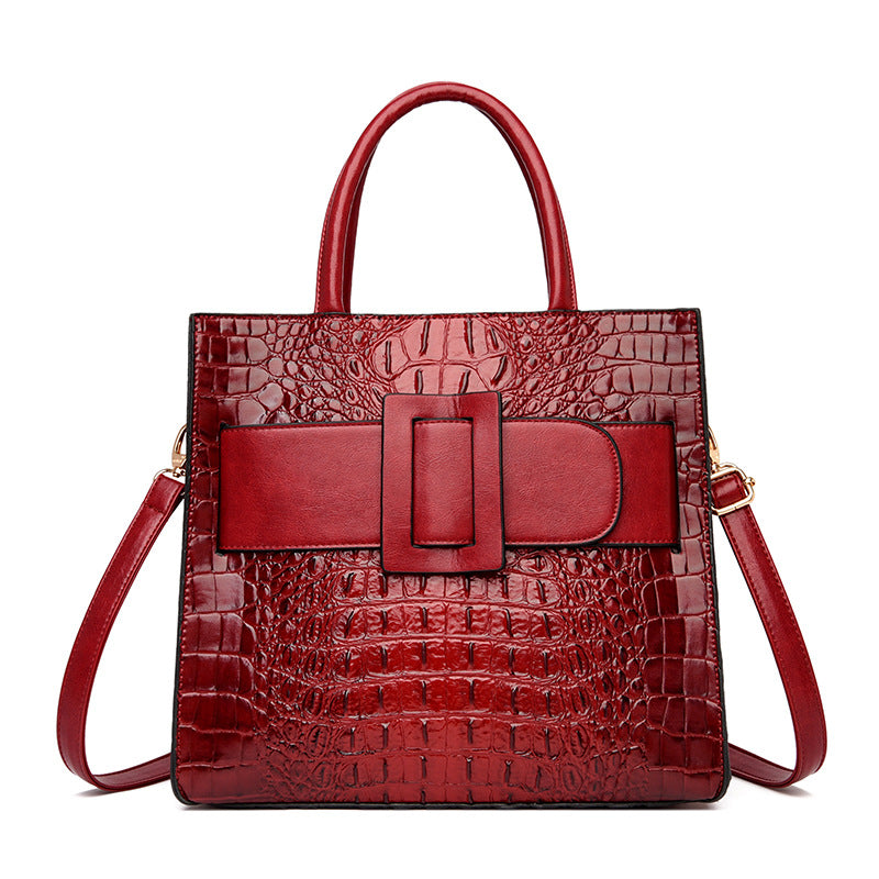 Trendy Crocodile Pattern Women's Handbag
