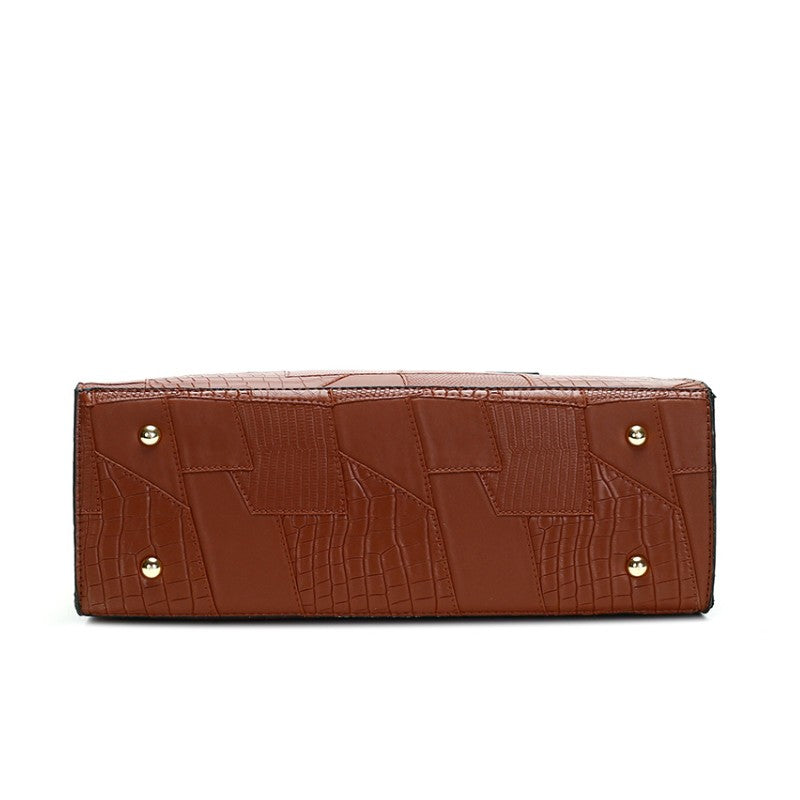 Vintage Embossed Leather Tote Bag
