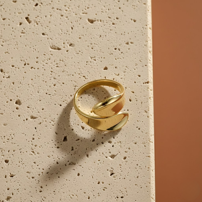 Glossy Geometric Open Ring