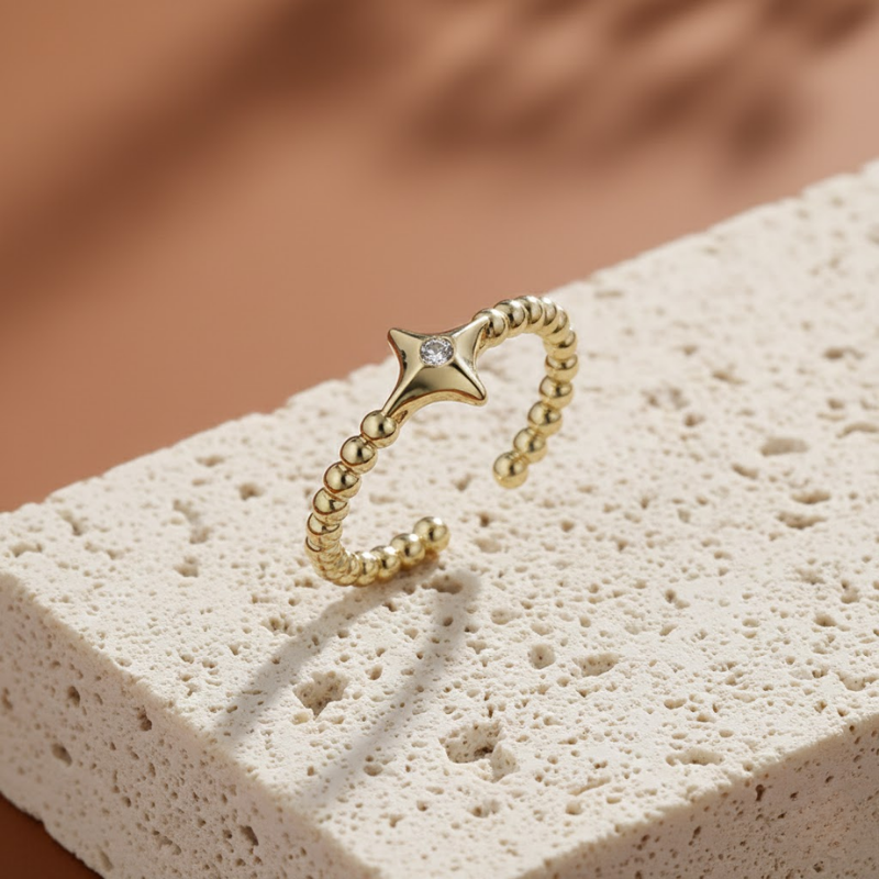 Zircon Star Open Ring