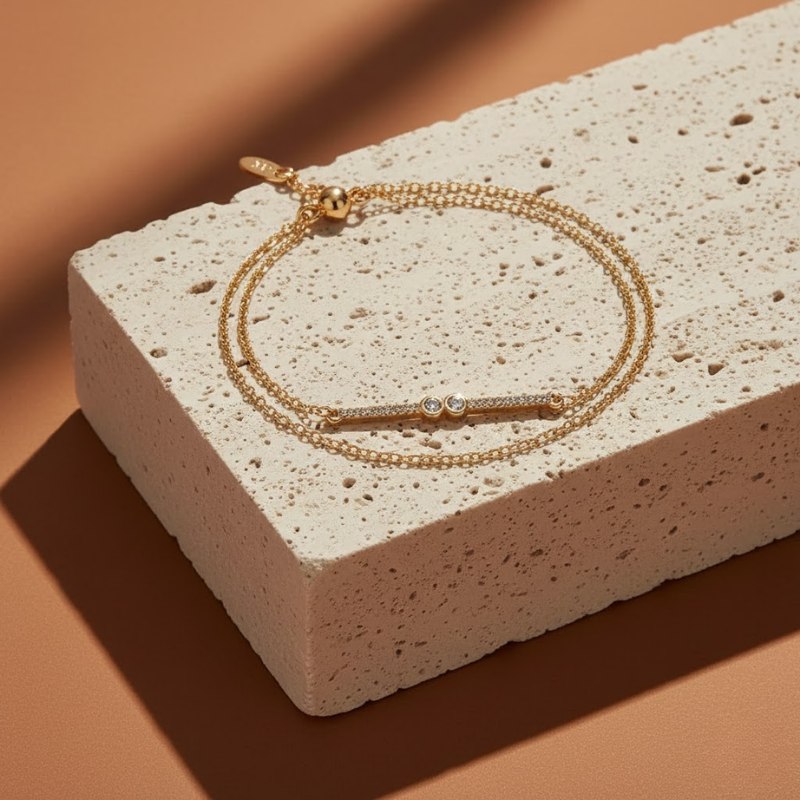 Gold Zircon Everyday Bracelet