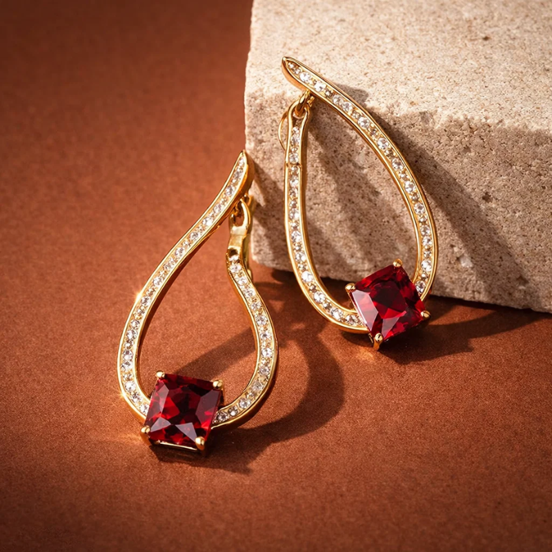 Colorful Teardrop Gemstone Earrings