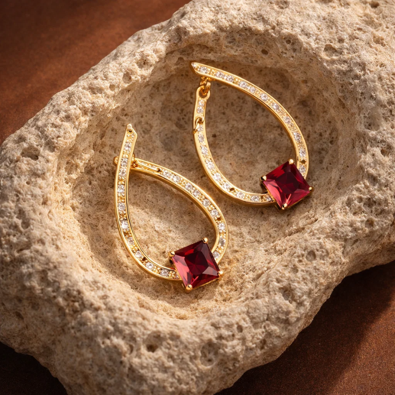 Colorful Teardrop Gemstone Earrings