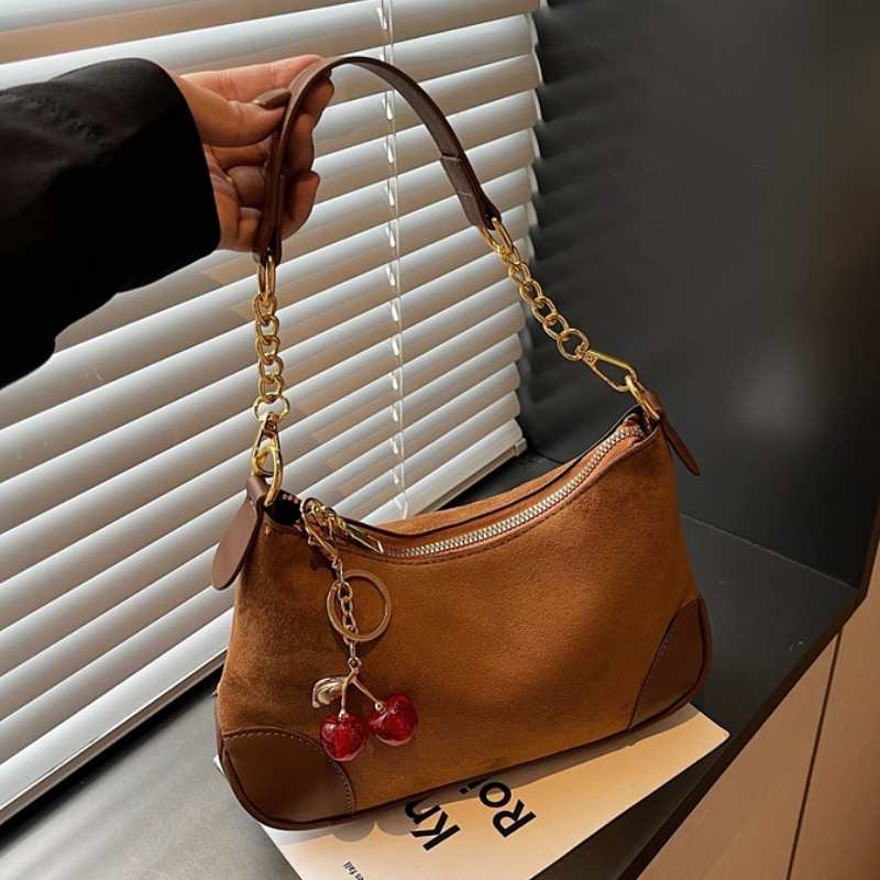 Retro Solid Color Underarm Shoulder Bag