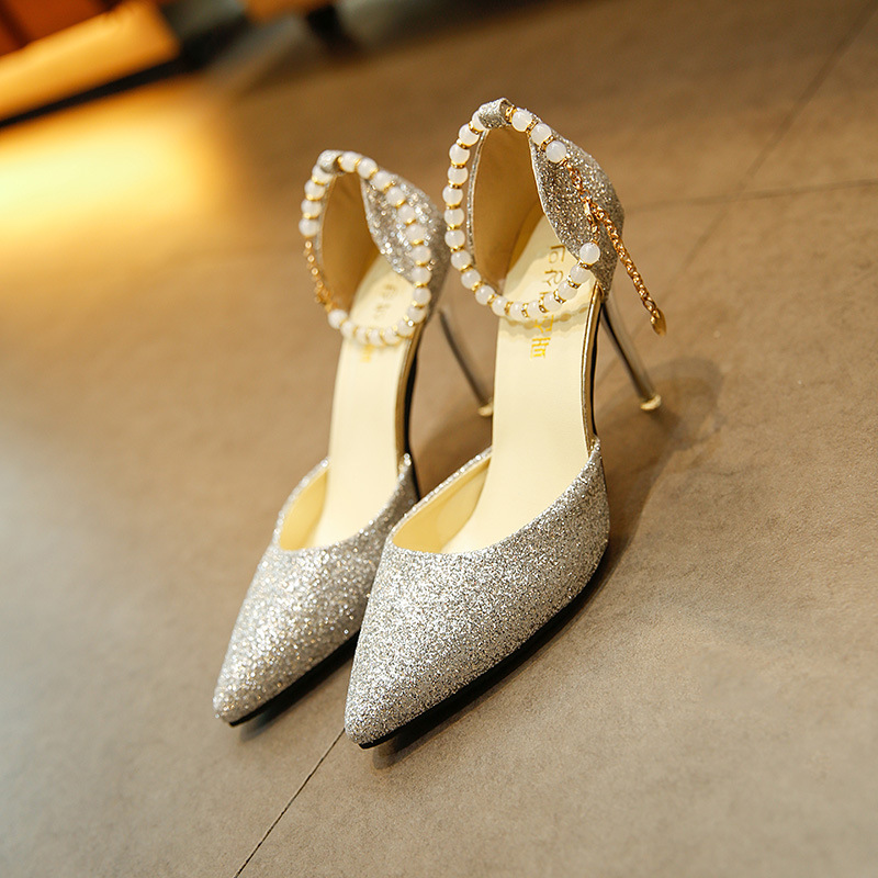 Frosted Pointed Toe Stiletto Heels