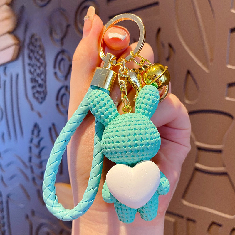 Heart Rabbit Resin Bag Charm