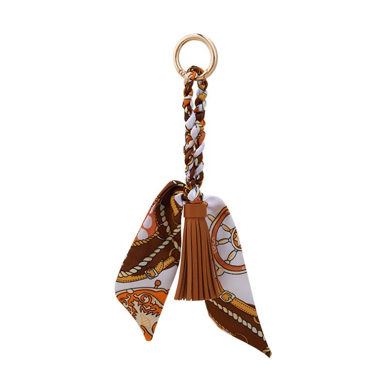Leather Bow Tassel Bag Charm