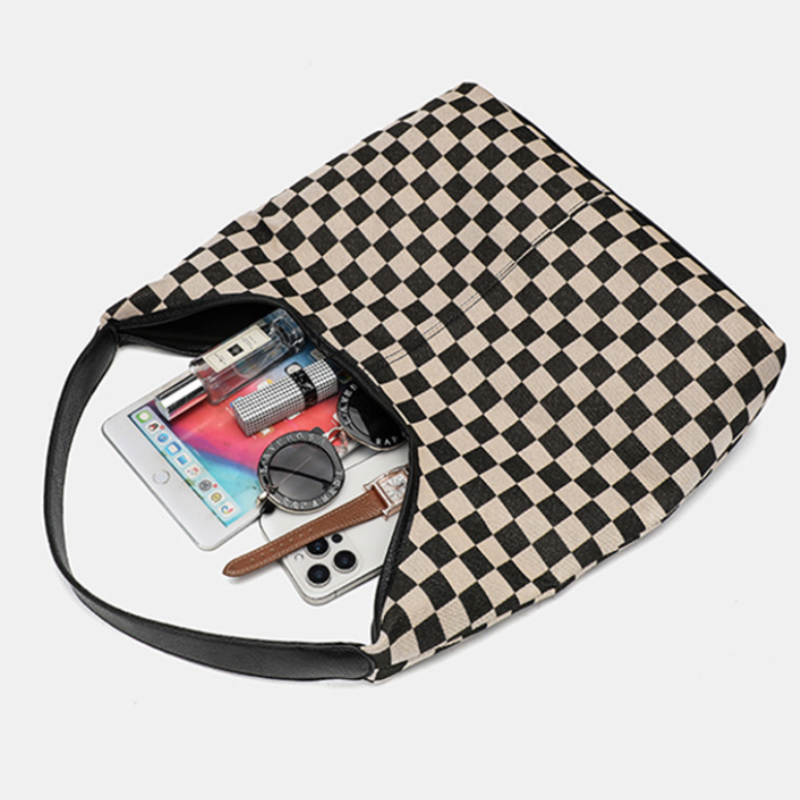 Plaid Trend Carry Tote Bag