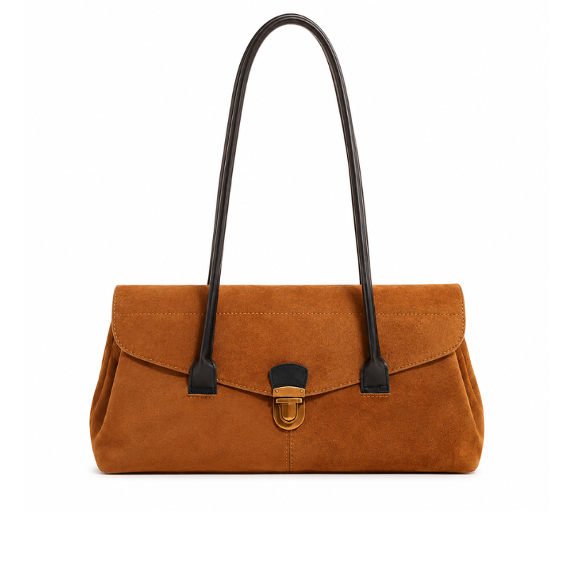 Vintage Suede Boston Shoulder Bag