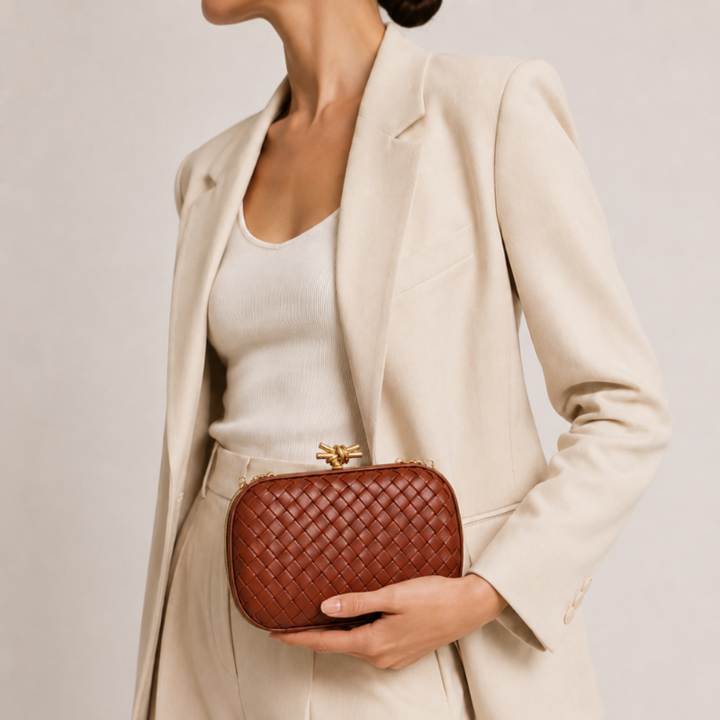 Virelle Woven Elegance Clutch Bag