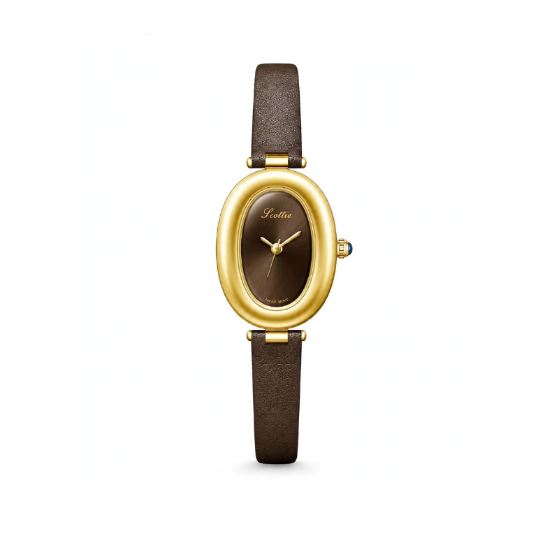Oval Elegance Leather Watch