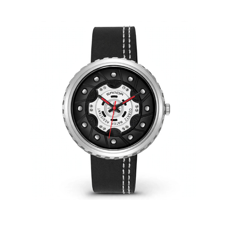 Gear Dial Leather Watch