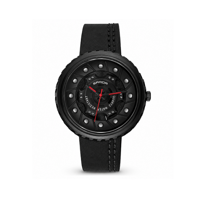 Gear Dial Leather Watch