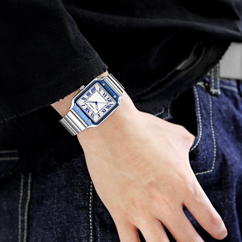 Roman Square Steel Men’s Watch