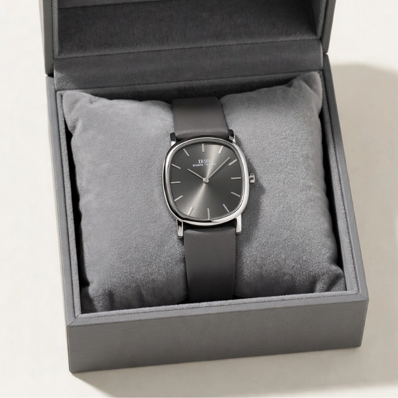 Olive Arc Minimal Leather Watch