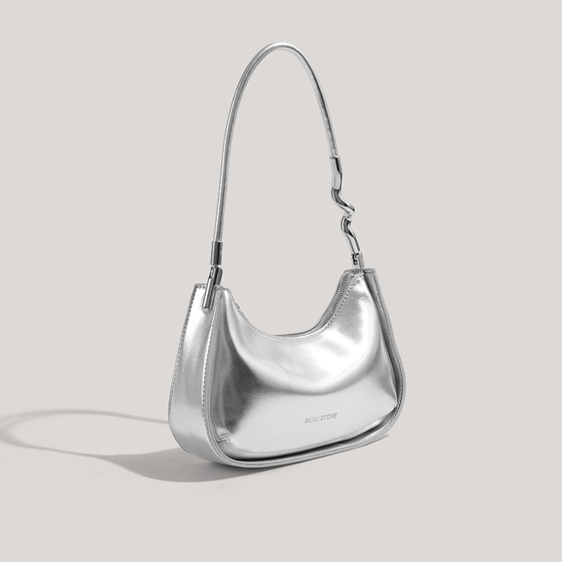 Silver Metallic Underarm Shoulder Bag