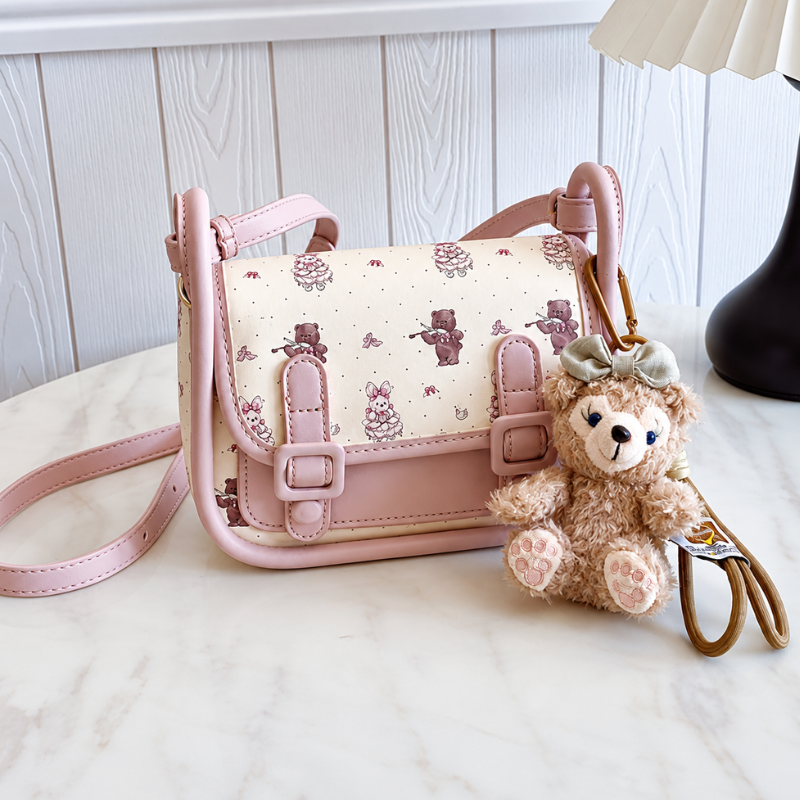Beibaobao Teddy Print Saddle Shoulder Bag