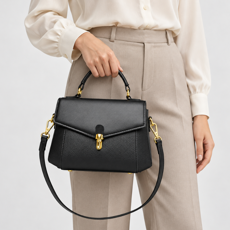 Liora Lock Structured Handbag