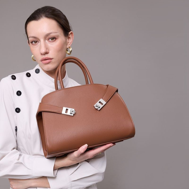 Luxe Lock Structured Handbag