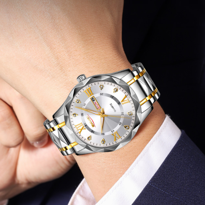Classic Quartz Waterproof Watch with Luminous Display