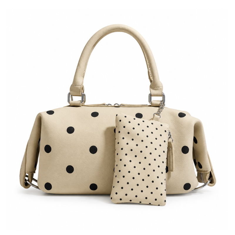 Polka Dot Boston Handbag