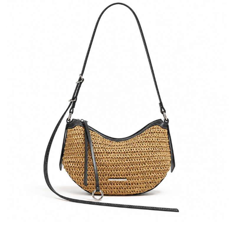 Straw Dumpling Shoulder Bag