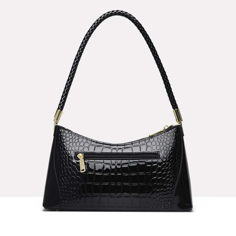 Croc Luxe Embossed Shoulder Bag