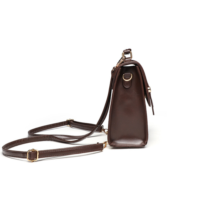 Vintage Buckle Commuter Square Backpack
