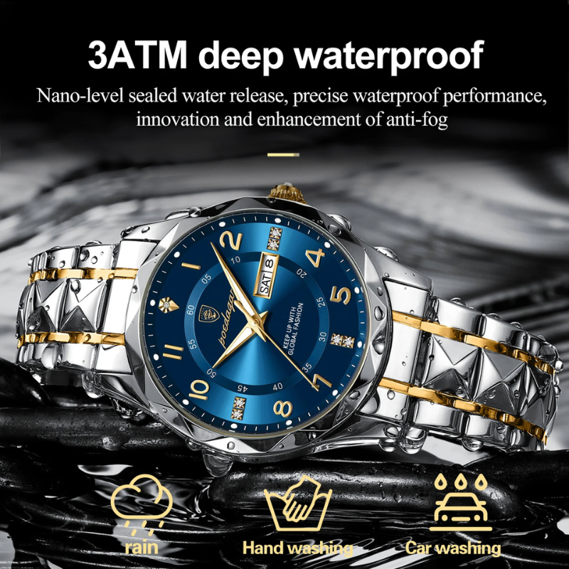 Luxe Glow Men's Waterproof Quartz Watch