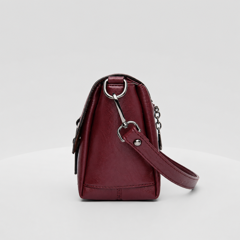 Vintage Leather Flap Crossbody Bag