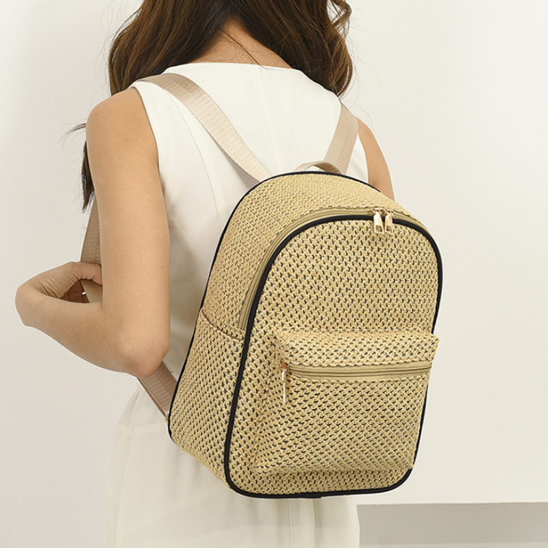 Straw Woven Fashion Backpack