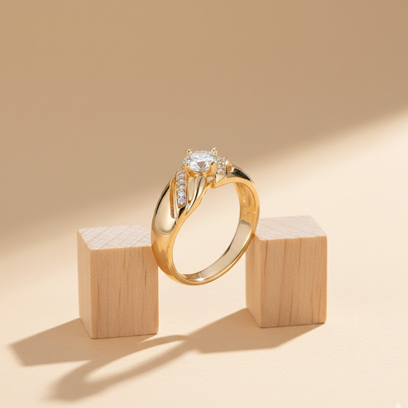 Eterna Lumière Zirconia Wedding Ring