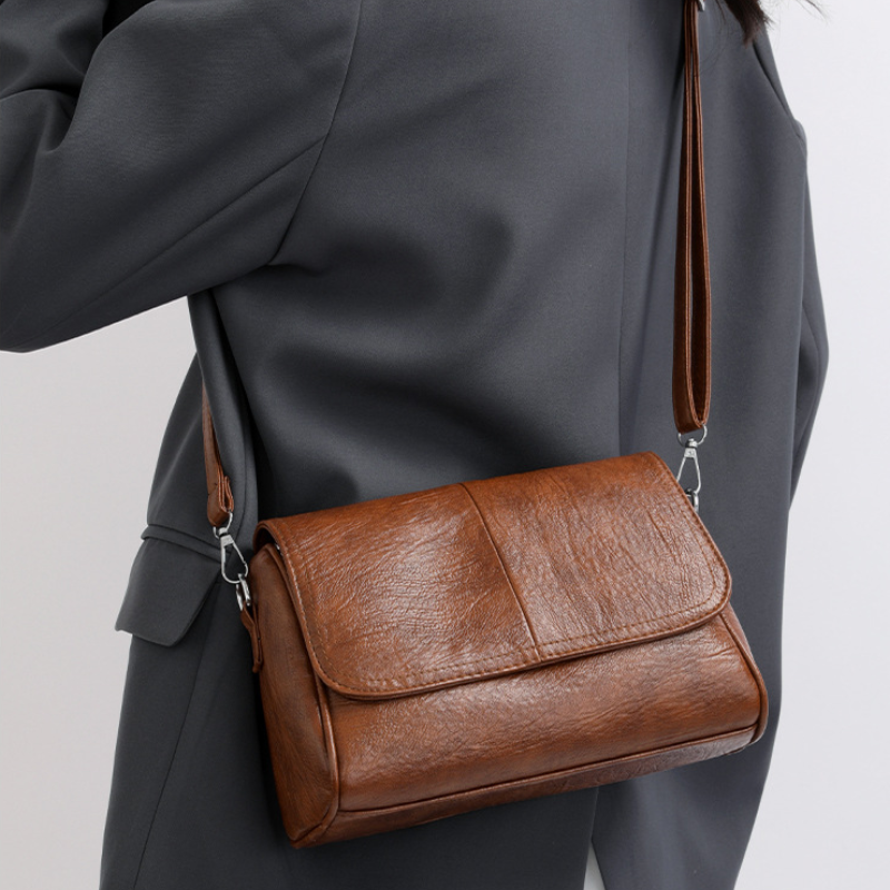 Soft Leather Large Capacity Crossbody Bag