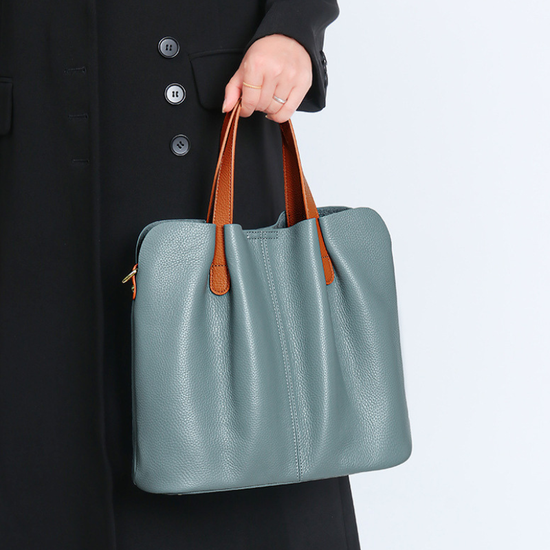 Luxury Cowhide Leather Large Capacity Handbag For Women