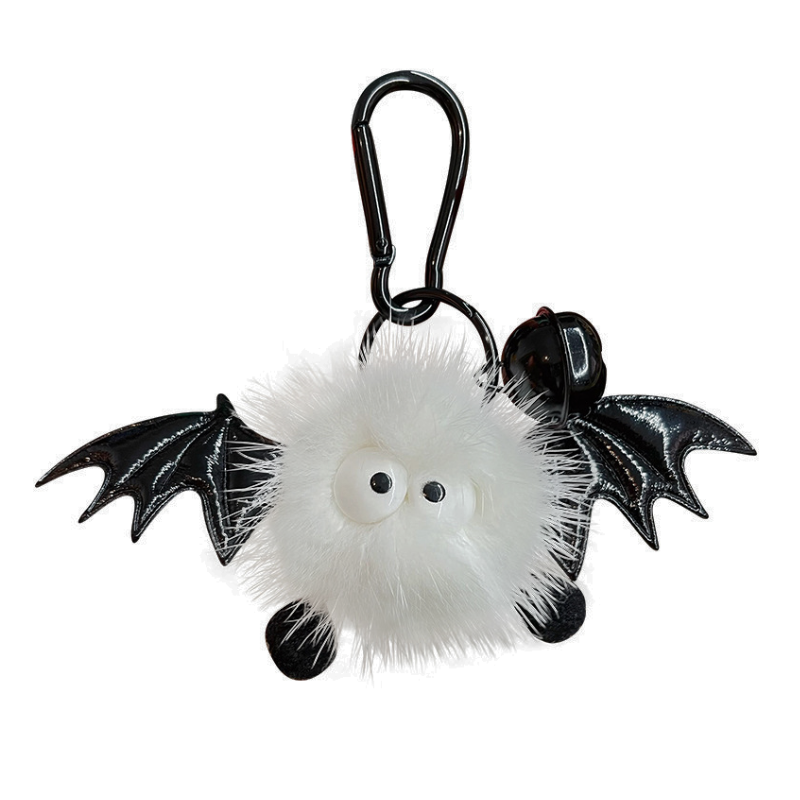 Little devil mink fur bag charm with playful aesthetic