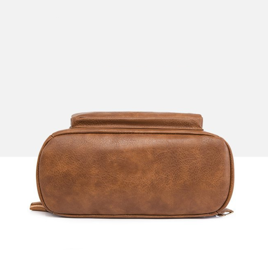 Retro Soft Leather Multi-Compartment Ladies Backpack