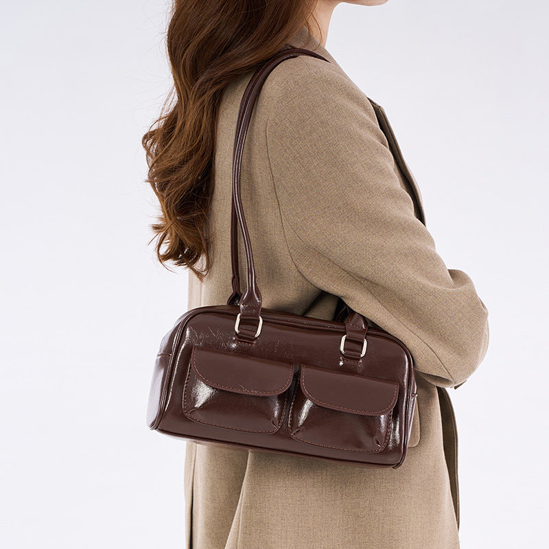 Retro Luxe Bowling Shoulder Bag