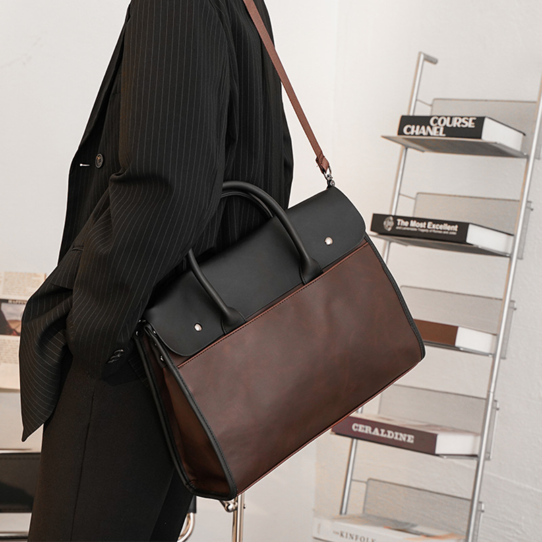 Men's Horizontal PU Leather Briefcase