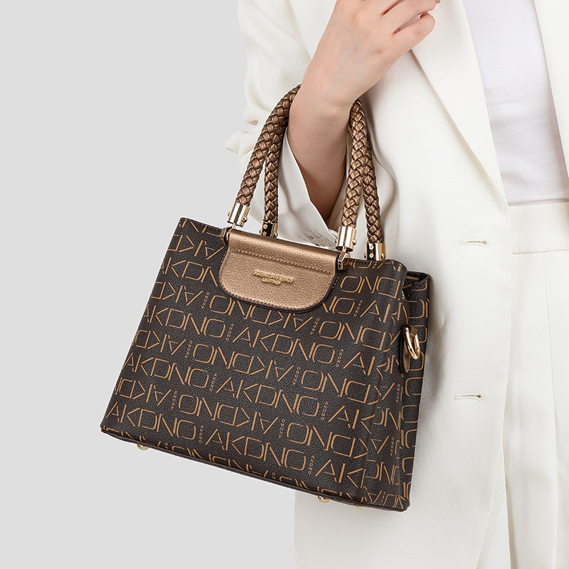 Fashionable Large-Capacity PVC Commuter Tote Bag with Letter Print