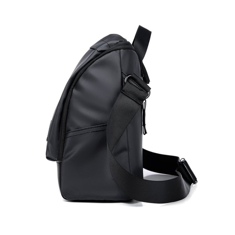 Men's Solid Color Nylon Messenger Laptop Bag