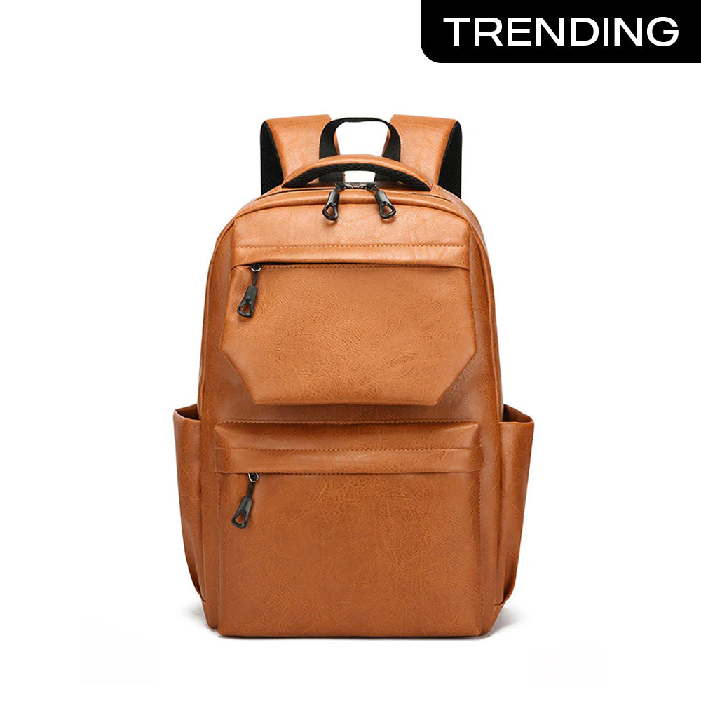 Style PU Leather Fashion Mens Backpack - Main Image