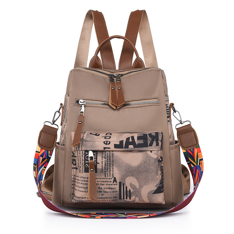 Trendy Contrast Oxford Cloth Lightweight Travel Backpack